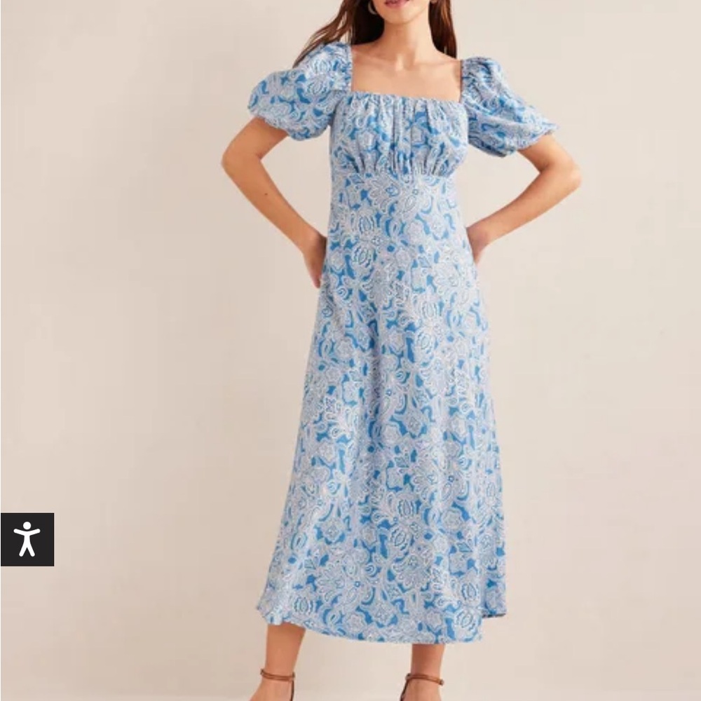 BODEN Ruched Bodice Midi Dress